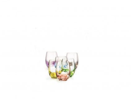 Crystalex sklenice na pálenku Club Rainbow 60 ml, 6 ks (mix barev)