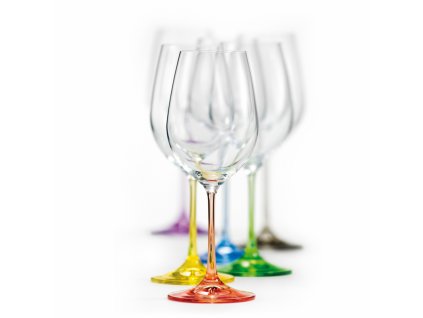 Sklenice na víno Viola Rainbow 350 ml, 6 ks (mix barev) 1