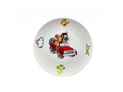 Dětský porcelánový talíř hluboký Krtek v autíčku, průměr 200 mm, THUN 1794, 1 ks 1