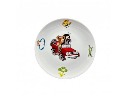 Dětský porcelánový talíř mělký Krtek v autíčku, průměr 210 mm, THUN 1794, 1 ks 1