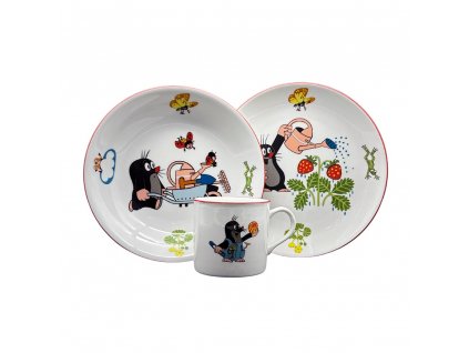 Dětská porcelánová sada Krtek zahradníkem, THUN 1794, 3 ks 1