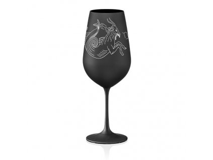 Sklenice na bílé i červené víno Viola 550 ml černá, znamení KOZOROH 1 ks