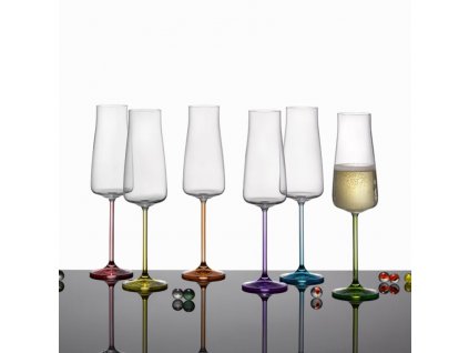 Crystalex sklenice na šampaňské Alex Rainbow fresh 210 ml, 6 ks (mix barev)_1