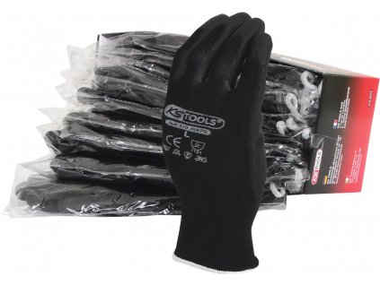 Mikrojemné pletené rukavice - čierne, 12 párov (Veľkosť 8)