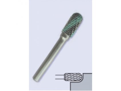 Technické frézy OPTIMAtools - Valcová zaoblená (Délka 25 mm, Priemer v mm 16 mm, Stopka 6 mm)