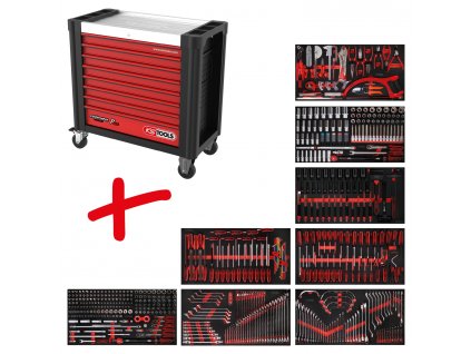 3599 performanceplus suprava dielenskeho vozika p25 so 564 naradiami pre 8 zasuviek