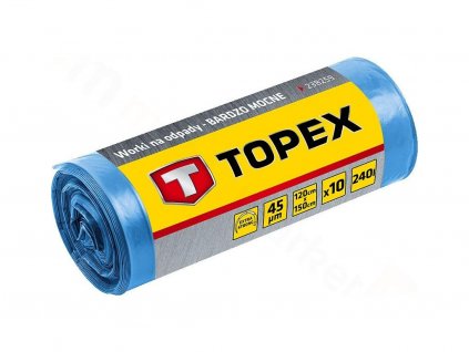 TOPEX 23B258 - Vrecia na odpad 240 l, modré 10 ks. Extrémne silné, 45 mic-eshop.profivercajch.sk
