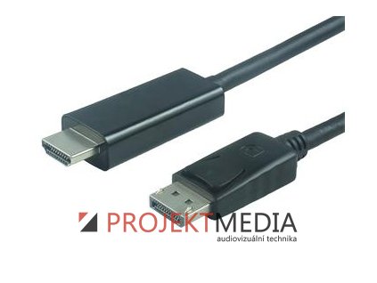 PremiumCord DisplayPort na HDMI kabel 2m M/M