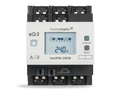 homematic ip dratovy spinaci akcni clen s lcd az 80 a na din listu 8 kanalu hmipw drs8 ie387448
