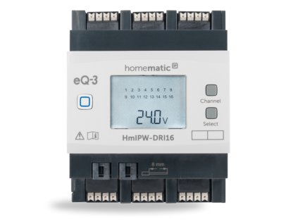 homematic ip dratovy vstupni modul s lcd na din listu 16 kanalu hmipw dri16 ie387451