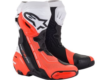 boty ALPINESTARS SUPERTECH R VENTED - černá/bílá/červená (velikost 46)