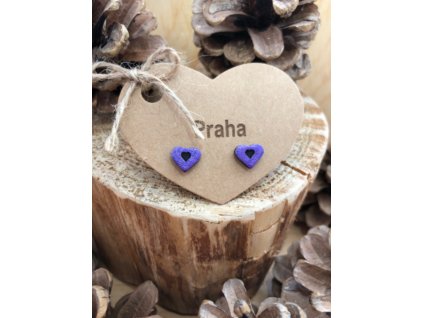 Srdíčko vypálené fialová acryl