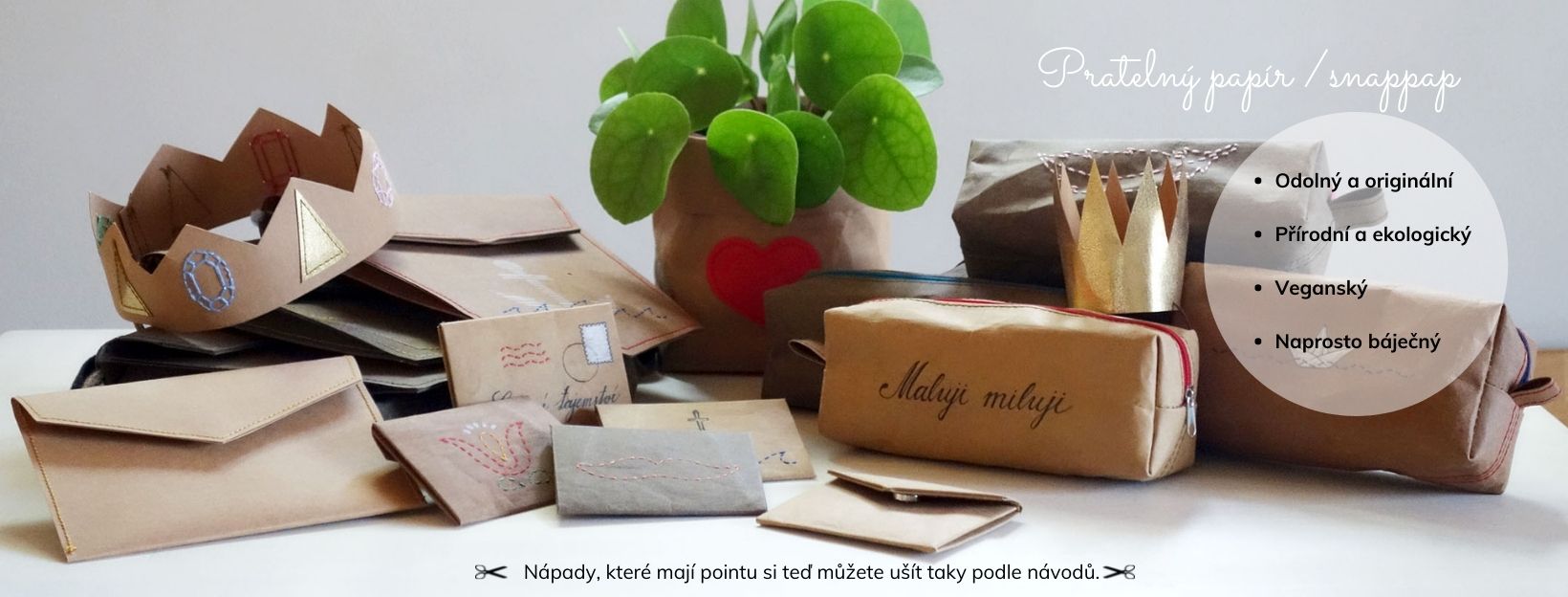 Pratelný papír - washpaper - snappap - šití s Puntíkem