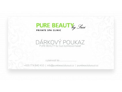 1233 darkovy poukaz bylinkova masaz pure beauty by suzi