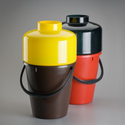 qubus jakub berdych karpelis bucket vases 2 yellow glass black glass