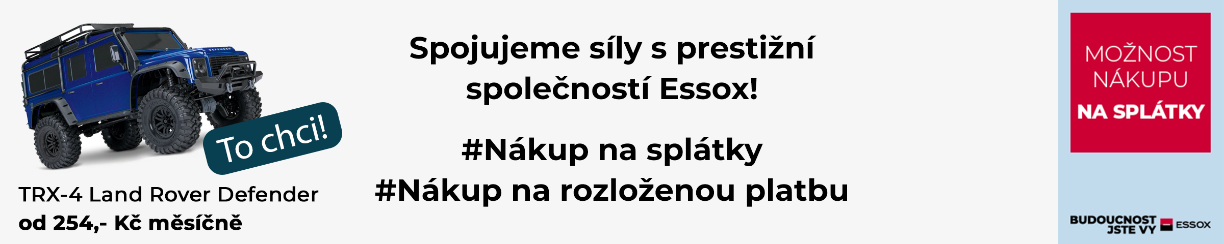 Spojujeme síly s essoxem - nyní nabízíme nákup na splátky či rozloženou platbu