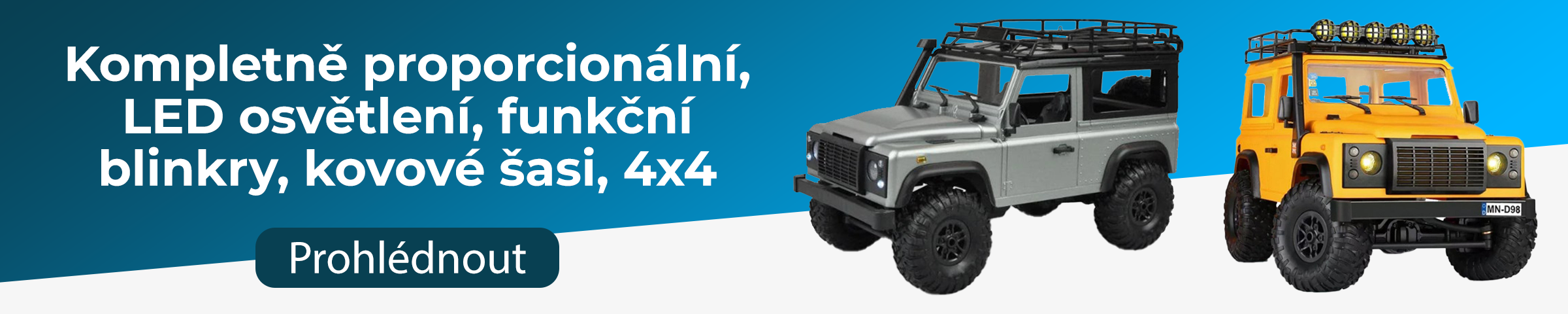 Plně proporcionální D90 s LED osvětlením, funkčními blinkry a 4x4