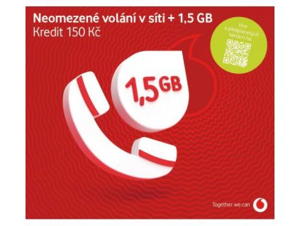 Vodafone SIM karta edice Volej (150,- Kč kredit + 1,5GB data)