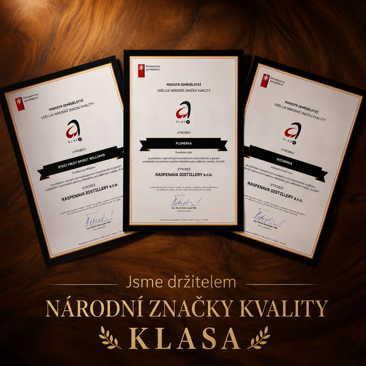 Tři naše výrobky získaly národní značku kvality KLASA