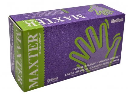 Jednorázové rukavice MAXTER latexové M 100 ks
