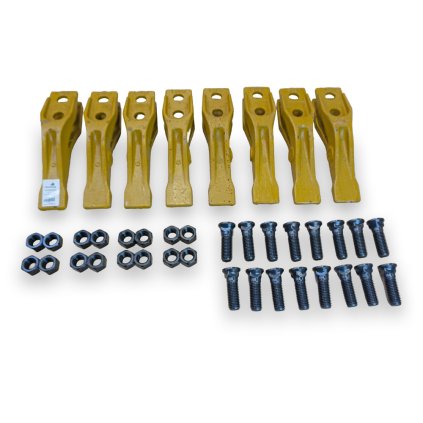 8x 531.03205+SM Sada zub vidlicový čelní JCB 3CX/4CX, 8x vč. spoj. materiálu