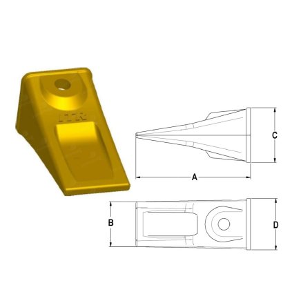 UET139V60ST Zub - korunka typ E504 TIP - Mini Exc - 01