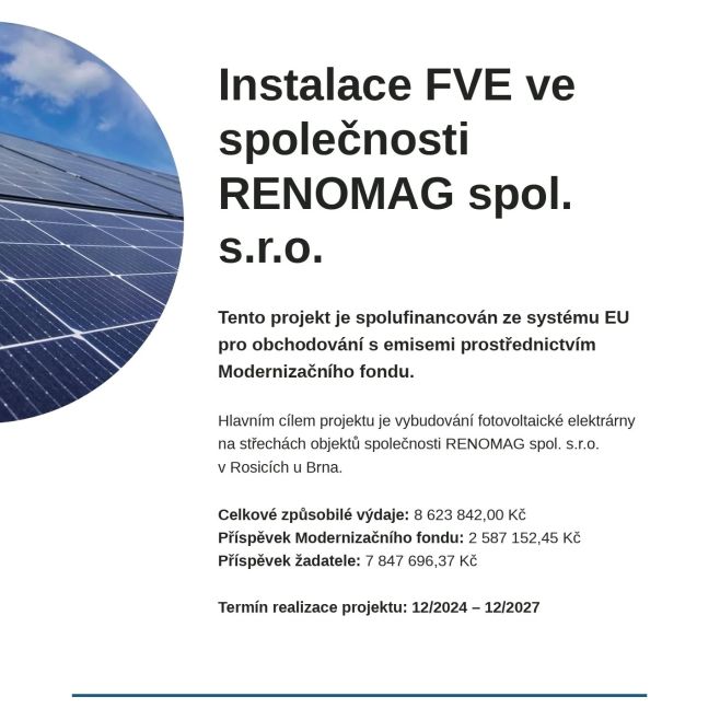 NEWS💥: Úspěšná instalace fotovoltaické elektrárny v našem areálu Jsme rádi, že můžeme oznámit dokončení nové fotovoltaické...