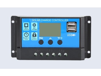 Solární regulátor ICharger PWM 30A 12V 24V dual USB LCD 1