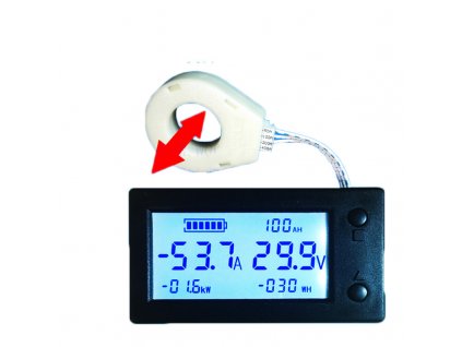 LCD Hall měřič napětí, proudu a kapacity 0-300V 0-100A