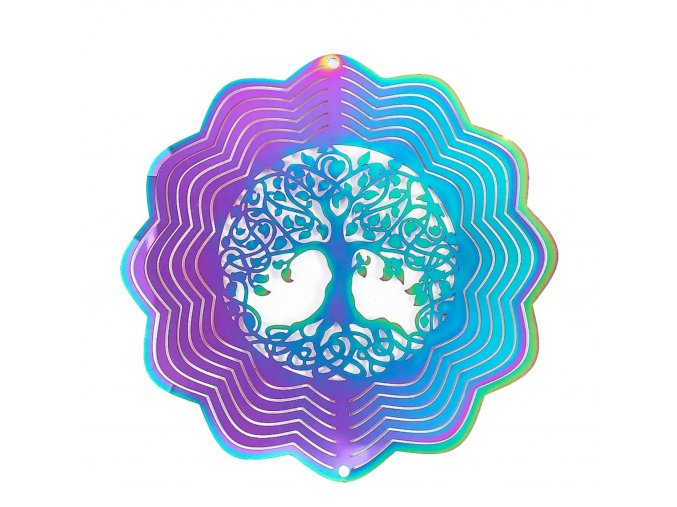 Kovová spirála strom života zdobený barevný  10 cm
