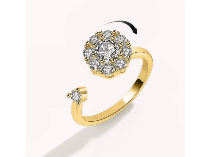 Antistresový prsten Royal ve zlaté barvě  nastavitelná velikost, nerezová ocel