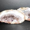 Achát peříčkový geoda M - 2 půlky #75  7 x 4,5 cm