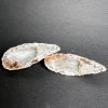 Achát peříčkový geoda S - 2 půlky #87  6,5 x 4 cm