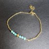 Náramek "Odvaha a intuice" ve zlaté barvě - Amazonit  AMAZONIT A OCEL