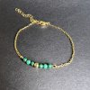 Náramek "Láska a úspěch" ve zlaté barvě - Malachit  MALACHIT A OCEL