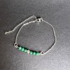 Náramek "Láska a úspěch" ve stříbrné barvě - Malachit  MALACHIT A OCEL