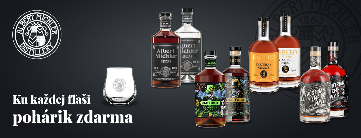 Albert Michler Distillery rumy teraz s pohárikom zdarma