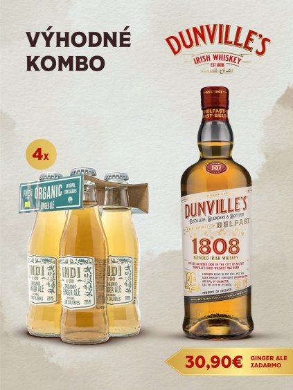 Dunville’s 1808 Blended Irish Whiskey + 4x INDI Ginger Ale ale 1024x1364px (2)