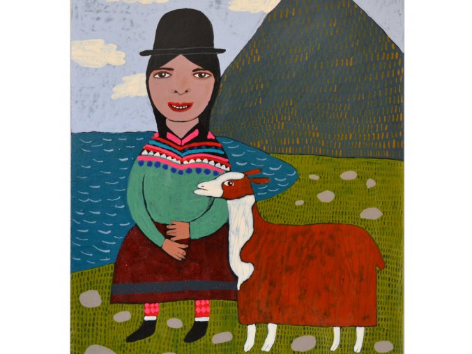Plakát "Dívka s lamou"