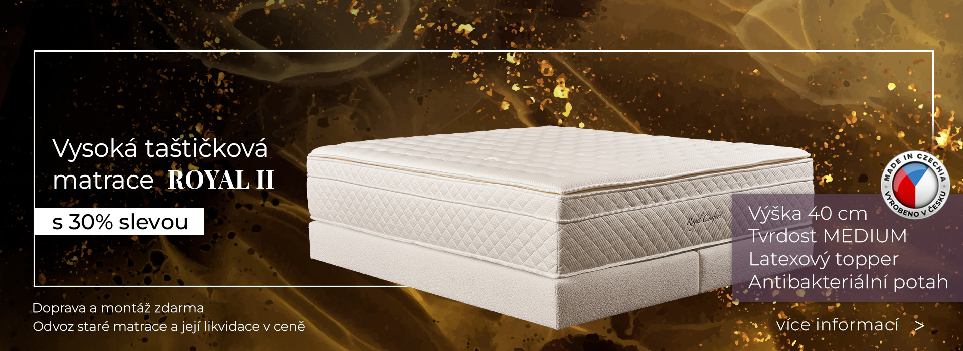 Luxusní vysoká matrace Royal II.