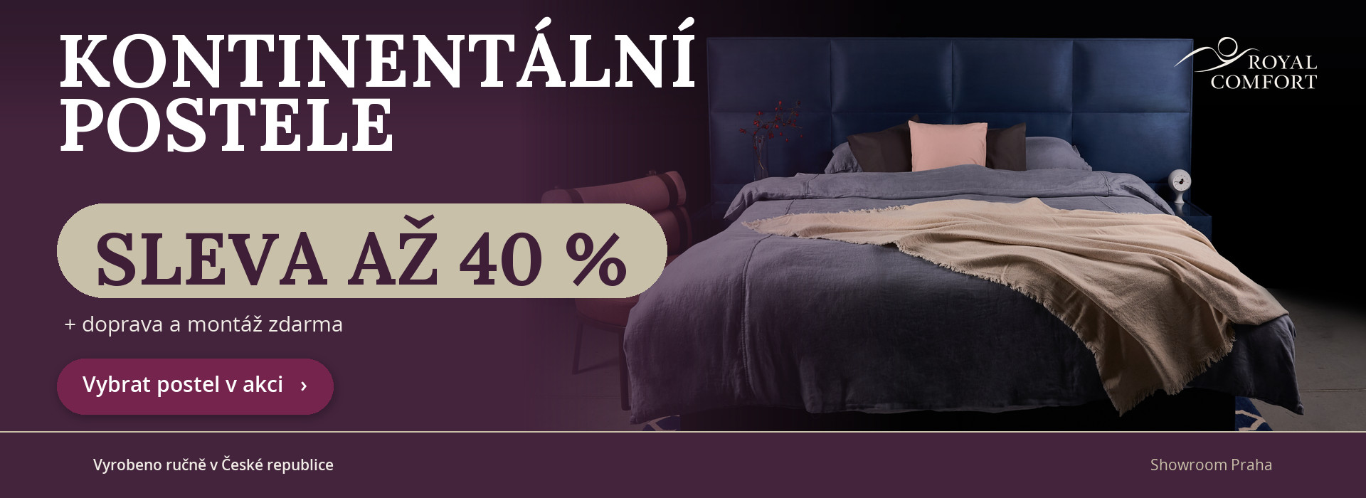 Kontinentální postele – sleva až 40 %