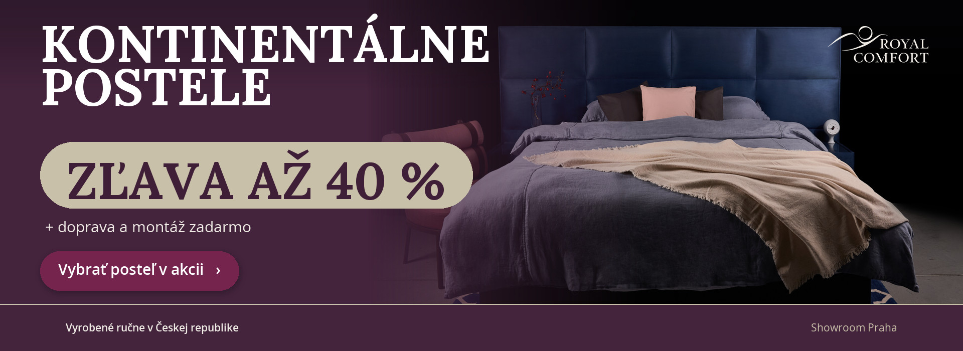 Kontinentálne postele – zľava až 40 %