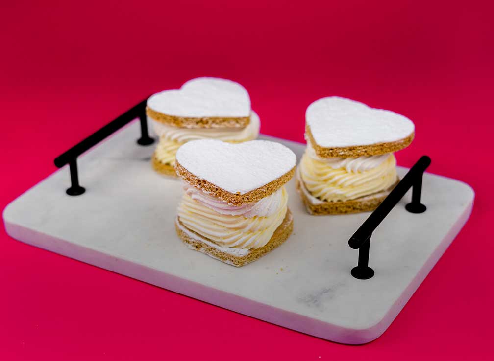 Valentínsky dezert medový krémeš srdiečko