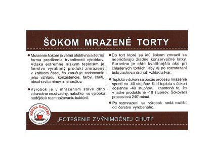 šokom mrazené torty