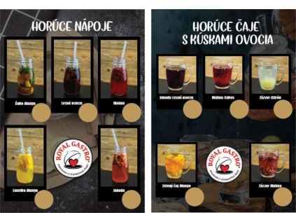 A5 horúce nápoje a čaje na stôl