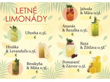 Leták na stôl A5 Letné limonády