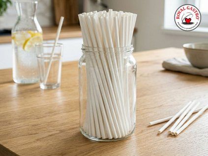 Papierová slamka 8mm 25cm 50ks