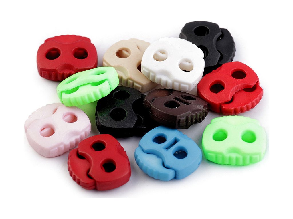 Brzdičky s dvěmi dírkami 20x20 mm (Balení 10 ks, Varianta 1 černá)