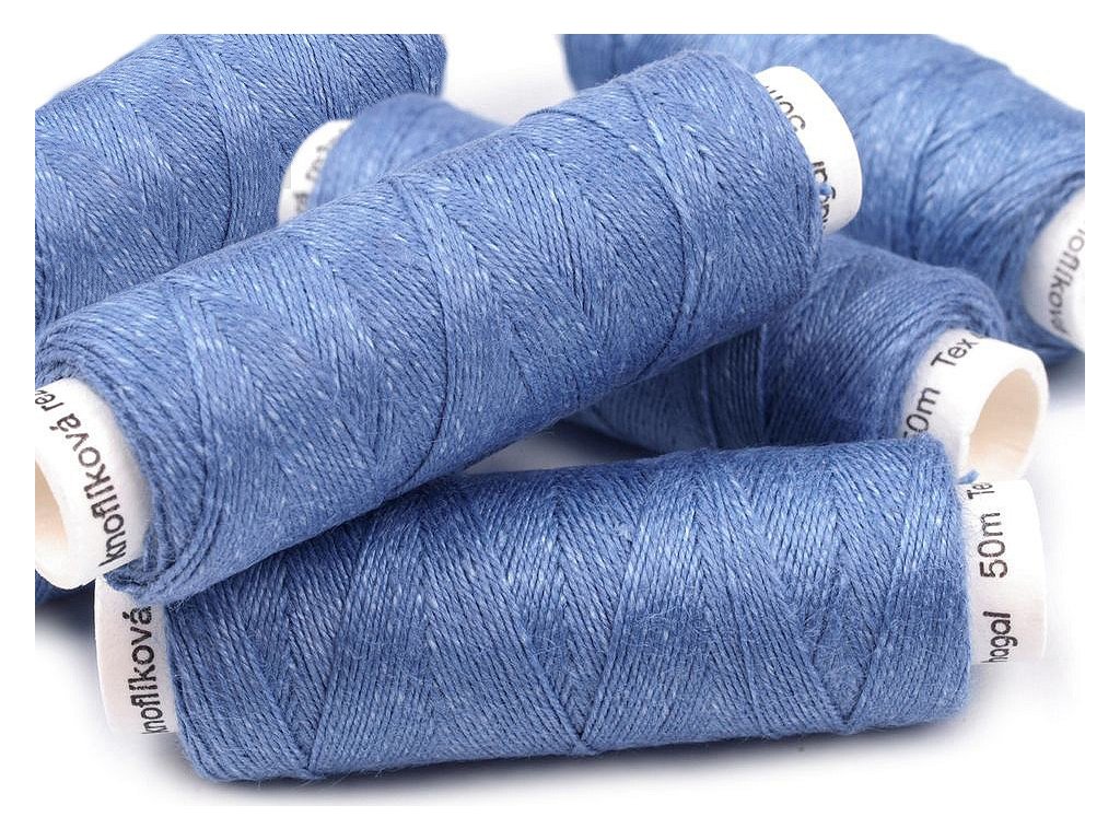 Nitě lněné knoflíkové 50 m (Balení 1 ks, Varianta 999 černá)