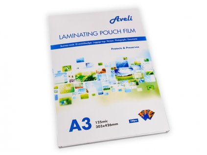 Laminovací fólie AVELI A3/250 mic (2x125), lesklé